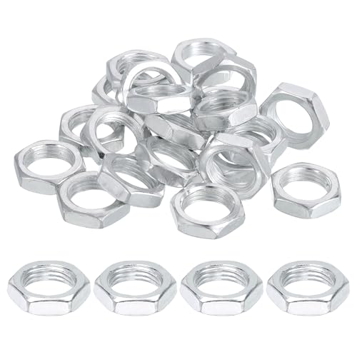 PATIKIL M16x1.5x6mm Steel Hex Nuts, 25Pcs Metric Fine Thread Carbon Steel Zinc Plated Finished Hardware Screw Nuts Fasteners for Machinery Manufacturing, Industrial Use, 22mm Width - size: M16x1.5x6mm