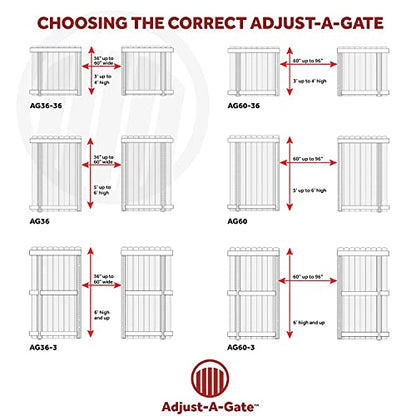 Adjust-A-Gate Steel Frame Anti Sag Adjustable Gate Building Kit with Patented Truss Cable System and Telescoping Bars, 2 Pack - size: 60"-96" wide openings, 3'-4' high