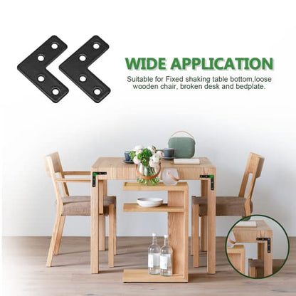 Uenhoy 20 Pcs L Shape Black Flat Brackets 1.57"x1.57" with Screws - size: 40x40mm/1.57"x1.57", style: L Shape