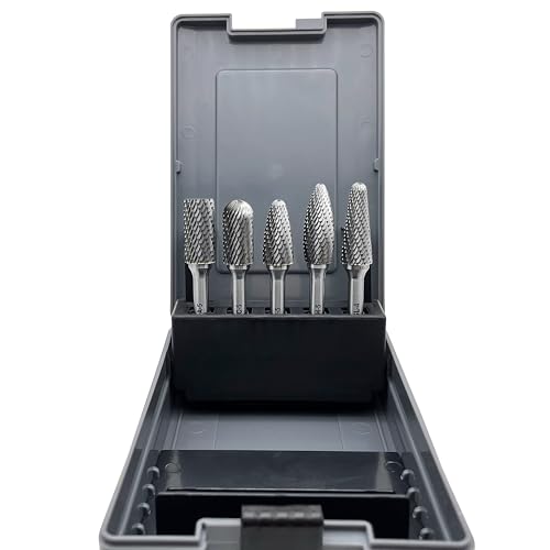 LU&MN Tungsten Carbide Burr Set, 1/2" Head 1/4" Shank, 5 Pcs - style: 5PCS, 1/2" Head * 1/4" Shank