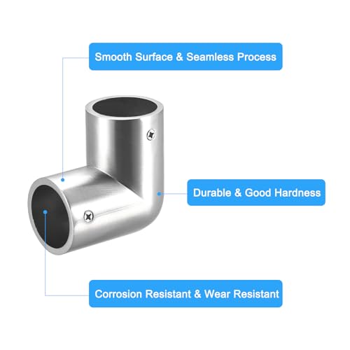 uxcell 4Pcs Rail Elbow Fitting 90 Degree 2-Way Zinc Alloy Pipe Connector