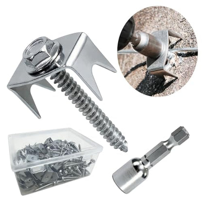 200 Pcs Fence Staples for Wire Fencing, 1.6 Inch Galvanized Steel Fasteners with Hex Socket, Reusable Wire Fence Clips for Chicken Wire, Cattle Panels, and Garden Mesh (200Pack) - size: 200-Pack