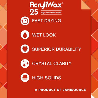 Acryliwax 25 High Solids & High Gloss Commercial Floor Wax & Finish - Case of 4 Gallons… - size: 128 Fl Oz (Pack of 4)