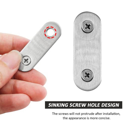 Litoexpe 4 Pcs 6.1 Inch Stainless Steel Straight Brackets - style: 6.1 x 0.7 inch (4 Pack)