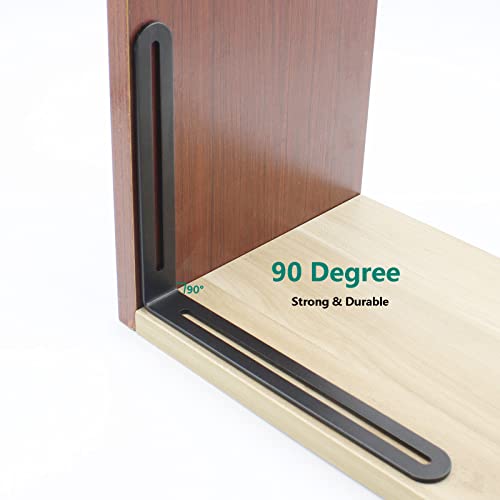 4 PCS Adjustable L-Shape Corner Brace, ULIFESTAR Heavy Duty Thicken Stainless Steel Joint Right Angle Brackets L Slotted Support Shelf Bracket for PC Case,Fixing Furniture-165x200x3mm/6.5x7.87x0.12'' - size: Black 6.5 x 7.87 x 0.12 inches