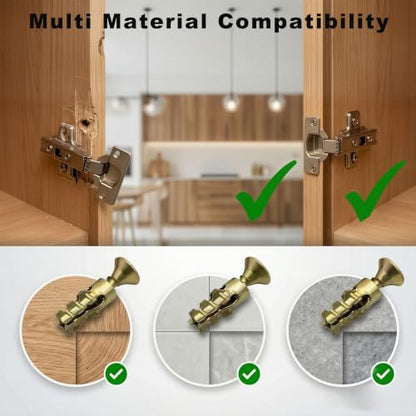 6×14mm Short Expansion Screw Set for Tile, Stone, Wood, Yellow-50 Pieces - color: Yellow-50 Pieces