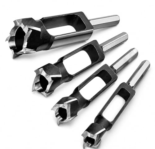 Wood Tenon Dowel Plug Cutter 4Pcs Set - Tenon Cutter Plug Maker Woodworking Drill Bit - size: 4pcs set