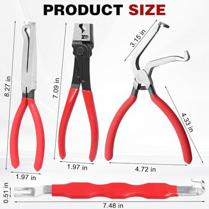 4PCS Electrical Disconnect Pliers, Automotive Connector Removal Tool Set - style: 4 Pcs Set