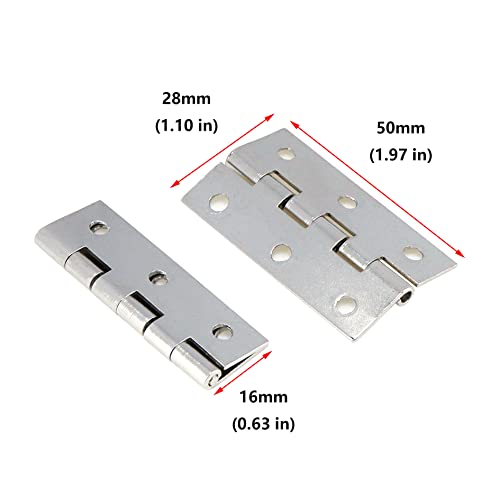Antrader Folding Butt Hinge 2-inch Long Silver Tone 12pcs - color: Silver, size: 2" x 1.1", 12pcs
