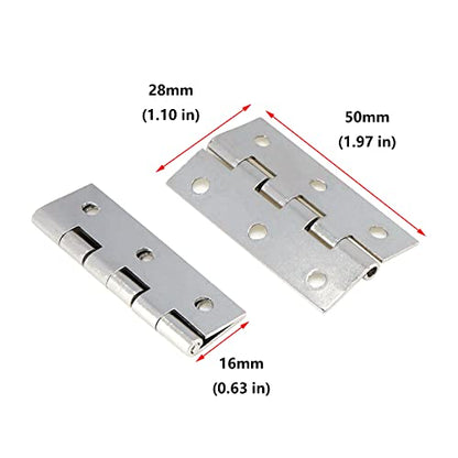 Antrader Folding Butt Hinge 2-inch Long Silver Tone 12pcs - color: Silver, size: 2" x 1.1", 12pcs