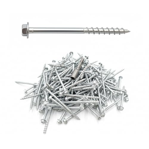 VCTGAM® SD Connector Screws SD9212R500 – 9 x 2-1/2", 1/4" Hex Head, Structural Framing Joist Hanger Screws, Prem-Galvanized High-Strength Corrosion & Deformation Resistant Wood Screws, (500-Qty)