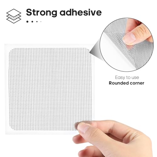 Secopad 14 Sheets Screen Patch Tape, Window Screen Repair Kit, Grey - color: Gray