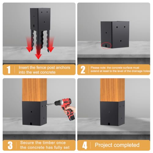 4x4 Post Base Holder Ground Spike, 2 Pcs (Actual 3.6"x3.6") - size: 2 Pcs
