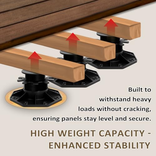 12 Pack Adjustable Deck Support Pedestal Kit 1-3/16" to 2-3/8" - size: (Kit) 1-3/16" to 2-3/8"
