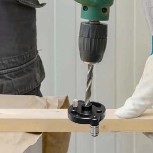 Self Centering Dowel Jig Drill Guide, Vertical Hole Locator - color: Black