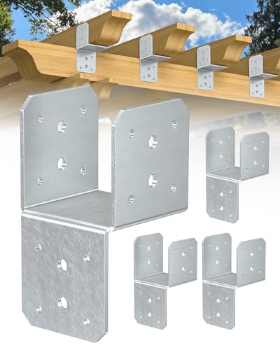 4x4 Hanger Bracket, T Post Caps Brackets for Wood, Galvanized-4PCS - color: Galvanized-4PCS