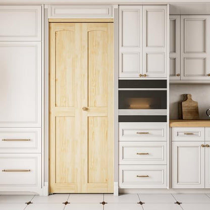 Bifold Doors for 24"x80" Opening, Solid Pine Wood Interior Folding Doors - size: 29.45" x 77.75" (fit 30*80.5-80.75 opening)