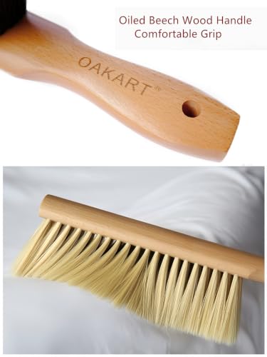 Soft Foxtail Hand Broom Wood Handle for Shop Bench 14" (2pcs Yellow) - color: 2 Yellow