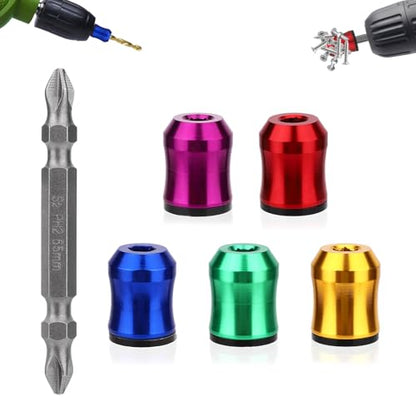 5pcs Strong Magnetic Screw Rings with 1 Double-Ended Screwdriver Bit Holder - style: Set 1