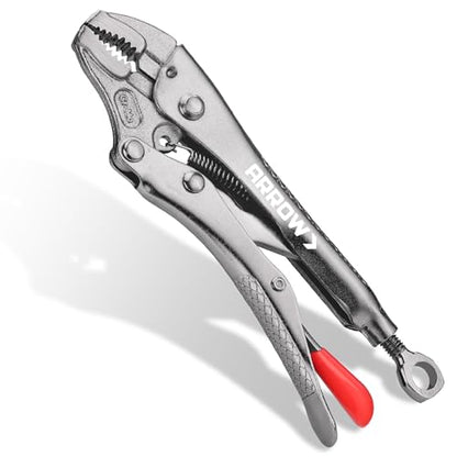ARROW 5" Curved Jaw Locking Pliers with Screw Extractor - size: 5 inch