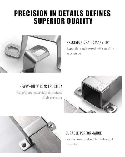 Square Tube Strap Clamp, Silver,1-1/8"X1-1/8(30X30mm) Strap Post Ties, Square Tube Buckle, U-Shaped Pipe Clamp Bracket. Deck Fence Post Tie Bracket, (Pack of 6) - size: 1-1/4 Inch