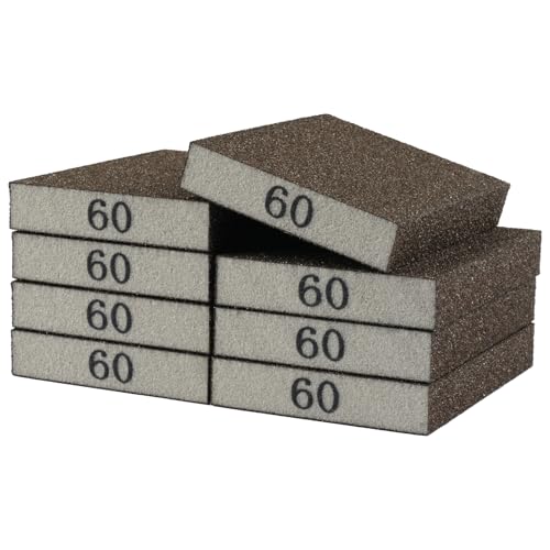 8 Pack Sanding Sponge Block, Wet Dry Sandpaper Sand Paper for Drywall Wood - size: 60 Grit