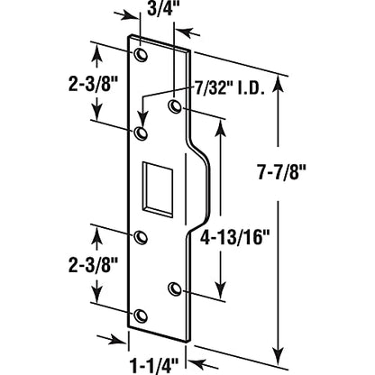 Prime-Line U 9476 Maximum Security Latch Strike, 1-1/4 In. x 7-7/8 In., Steel, Chrome Plated (Single Pack) - color: Chrome, size: 1 Count (Pack of 1)