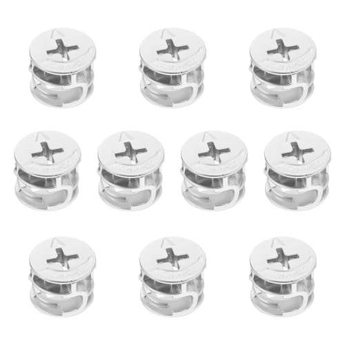 10 Pcs Cam Locks for Furniture, 15x12 mm Furniture Connecter Cam Lock Cabinet Drawer Fastener, Eccentric Locking Nuts Connectors Furnitures Repair Assembly Hardware Parts Fastener for Wardrobe Dresser