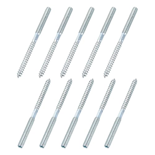 MECCANIXITY M8 Hanger Bolts, 4.72"(120mm) Length Double Headed Hanger Bolts 0.31"(8mm) Wood Dowel Screw Self-Tapping Threaded Rods Screw for Assembling Wood Furniture Joint, Pack of 10 - size: M8x120mmx8mm