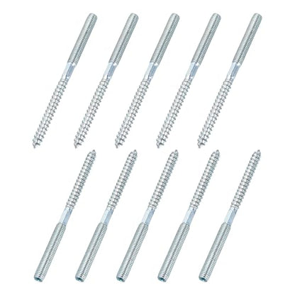 MECCANIXITY M8 Hanger Bolts, 4.72"(120mm) Length Double Headed Hanger Bolts 0.31"(8mm) Wood Dowel Screw Self-Tapping Threaded Rods Screw for Assembling Wood Furniture Joint, Pack of 10 - size: M8x120mmx8mm