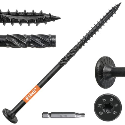 #14 x 8 Wood Structural Lag Screws - size: #14 x 8"