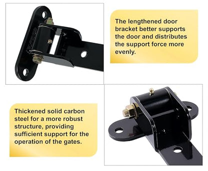 13" Heavy Duty Strap Gate Hinges,900LBS Load Capacity,Thickened Solid Steel - size: Large-R