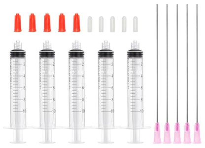 10ml Glue Applicator Syringes with 18G 4 Inch Blunt Tip Long Needle and Cap - size: 10ml