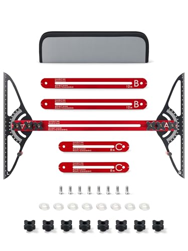 Stair Tread Template Tool for DIYers & Professional Carpenters - color: red