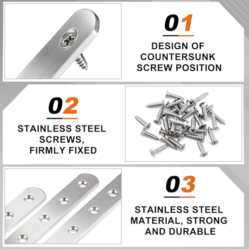 Zonon 20 Pcs Silver Flat Mending Plate 6" Stainless Steel Bracket - color: Silver, size: 6 Inch