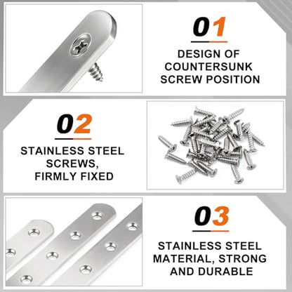 Zonon 20 Pcs Silver Flat Mending Plate 6" Stainless Steel Bracket - color: Silver, size: 6 Inch
