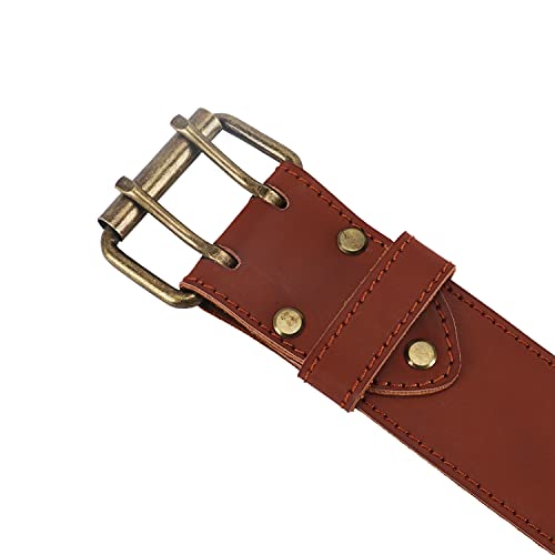 TOURBON Adjustable Tool Belt with 2 Tool Pockets,7 Tool Holster - color: Brown