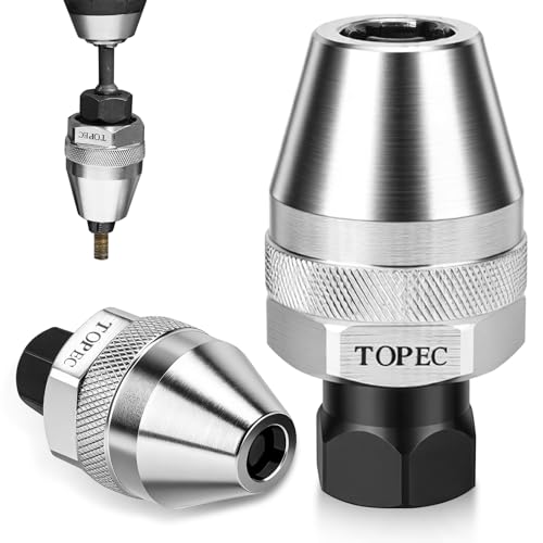 Topec 2Pcs Stud Extractor Set, 1/4" & 3/8" Drive Stud Removal Tool, Suitable for Removing 1/64-Inch to 1/2-Inch Bolts, Premium CR-MO Steel Broken Bolt Extractor for Damaged, Rusted or Stripped Studs - size: 1/4 & 3/8 Inch Drive