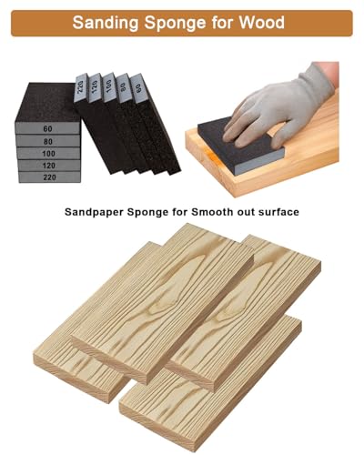 Sanding Sponge 220 Grit Sanding Block - Drywall Sanding Block for Wood - size: 220 Grit