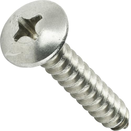 #1 x 1/4 Inch Truss Head Wood, Deck & Sheet Metal Screws, Full Thread, Phillips Drive, Stainless Steel 18-8, Bright Finish, Self-Tapping, Quantity 100 Pieces By Fastenere - size: #1 x 1/4"(100 PACK)