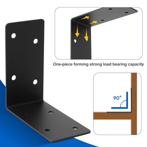 16 Pcs 4"x4"x2" Steel L Corner Brackets, Sturdy and Durable - size: 4X4X2