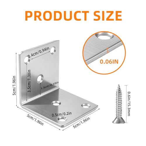 20 Pcs Metal Corner Braces,Heavy Duty Angle Bracket with Screws - color: Black