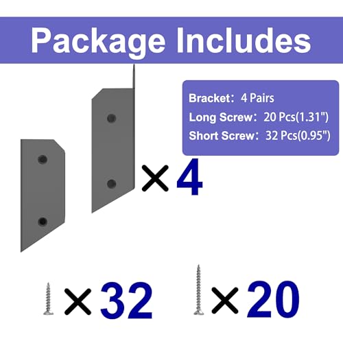 4 Pair 2" x 4" (1 ½" x 3 ½" Actual) Deck Railing 35° Stair Connectors Stainless Steel, for Fence Railings Handrail Installation Deck Railing Bracket - size: 2×4 Angle 35°