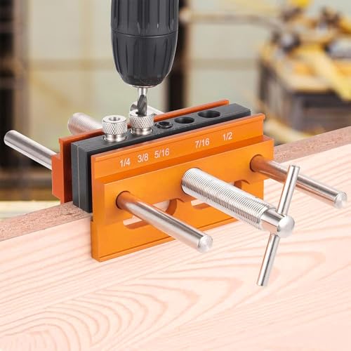 Self Centering Dowel Jig Kit Max 6.8'' Elongated Jaws & Extra-Wide Clamp