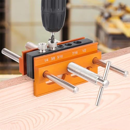 Self Centering Dowel Jig Kit Max 6.8'' Elongated Jaws & Extra-Wide Clamp