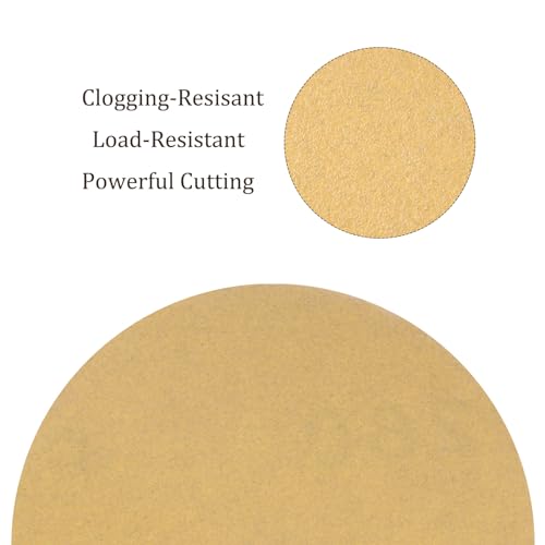 50pcs No Hole Sanding Discs- [ 3 Inch 280 Grit ] Round Hook and Loop Grip Sanding Pads Sheet Sandpaper for Automotive Woodworking Metal Polishing Use| Gold, Aluminum Oxide - size: 280 grit