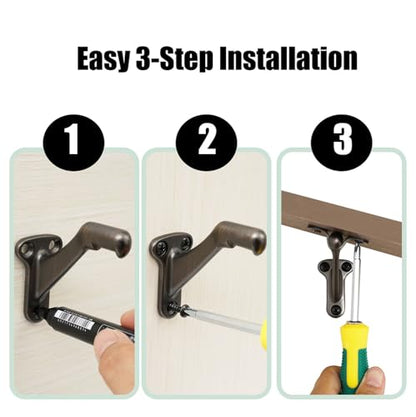 Hardware,3 Pack,3" Heavy Duty handrail Bracket Oil Rubbed Bronze,Stair Railing Bracket DIY Easy Installation Hardware - color: Oil Rubbed Bronze