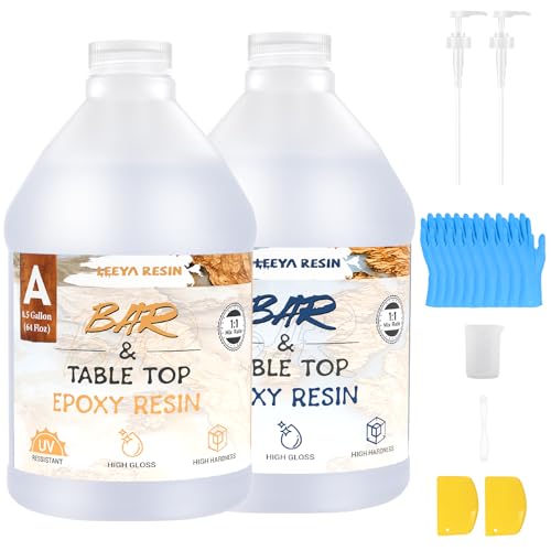 Table Top Epoxy Resin Kit 1Gallon，Crystal Clear Resin Casting Supplies