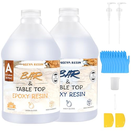 Table Top Epoxy Resin Kit 1Gallon，Crystal Clear Resin Casting Supplies