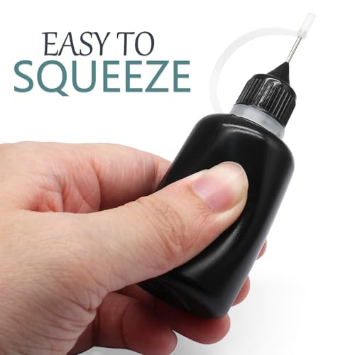 HARSKIYER 15ml Precision Tip Bottles, 10 Pcs Black 2 Funnels - size: 15ml